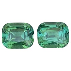 2,17 Quilates Pareja Piedra Turmalina Verde Azulada Talla Cojín Piedra Preciosa Afgana