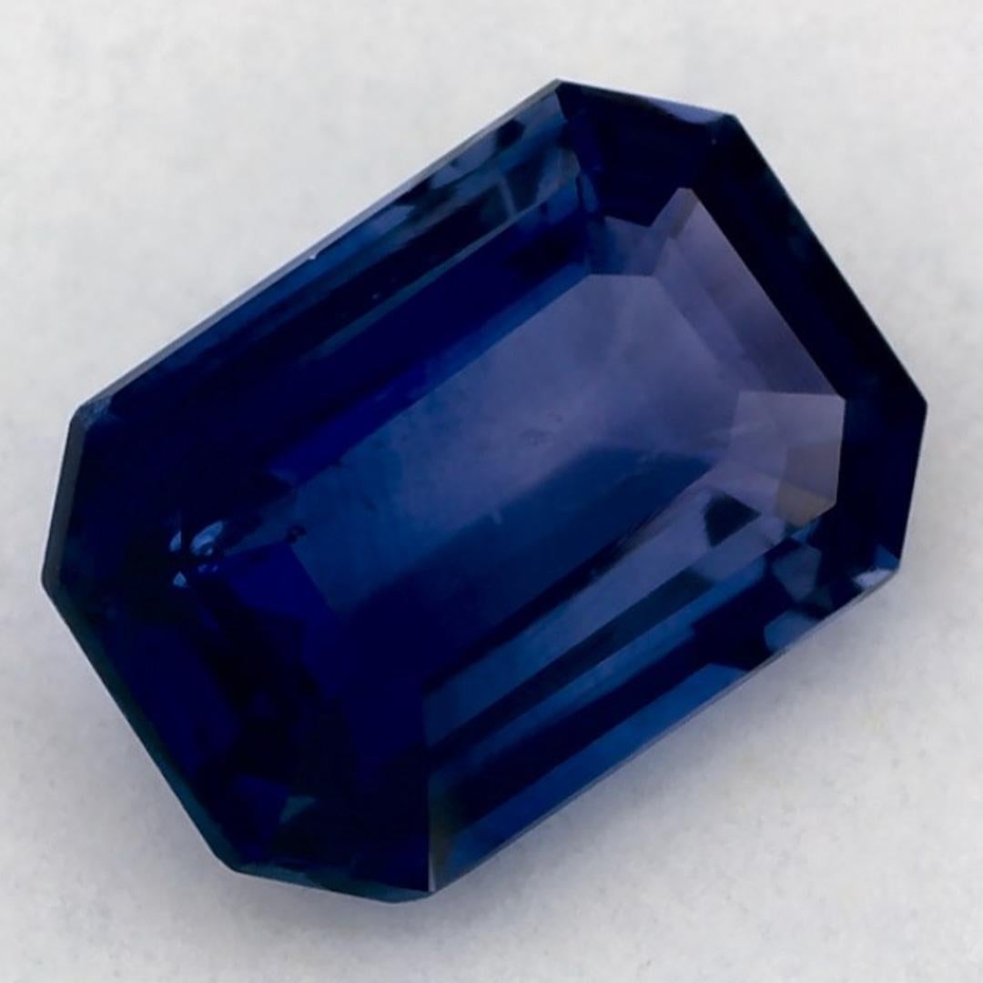 Taglio smeraldo 2.17 carati di zaffiro blu ottagonale sfuso in vendita