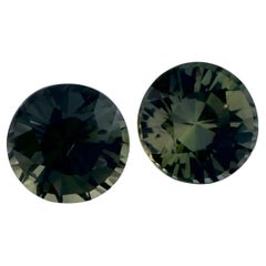 2.17 Ct Green Sapphire Round Loose Gemstone