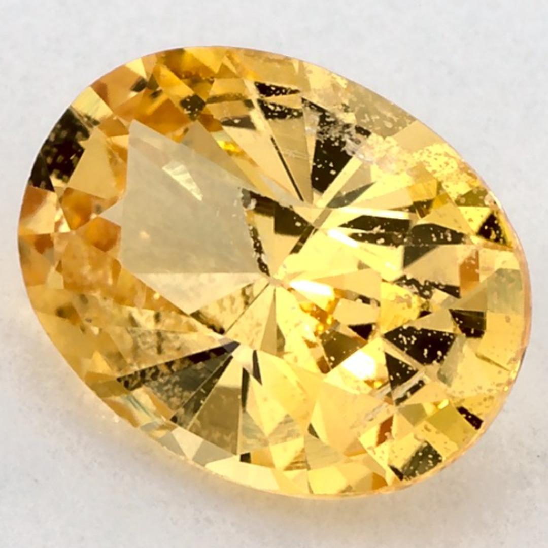 Este zafiro amarillo natural ofrece elegancia y sofisticación. Con su rica saturación de color y su corte preciso, es la pieza central perfecta para un anillo de compromiso o un diseño de joyería de lujo.

Este zafiro procede de Sri Lanka (Ceilán),