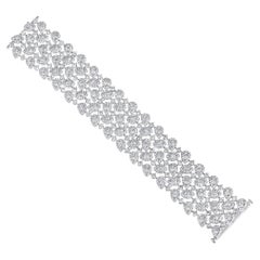 21.71 Carat Pear & Marquise Diamond Stunning Wide bracelet, or blanc 18 carats