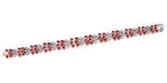 21.72 Carat Ruby And Diamond Bracelet In 18 Karat White Gold