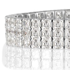 21.72ct Asscher Cut Diamond Tennis Bracelet
