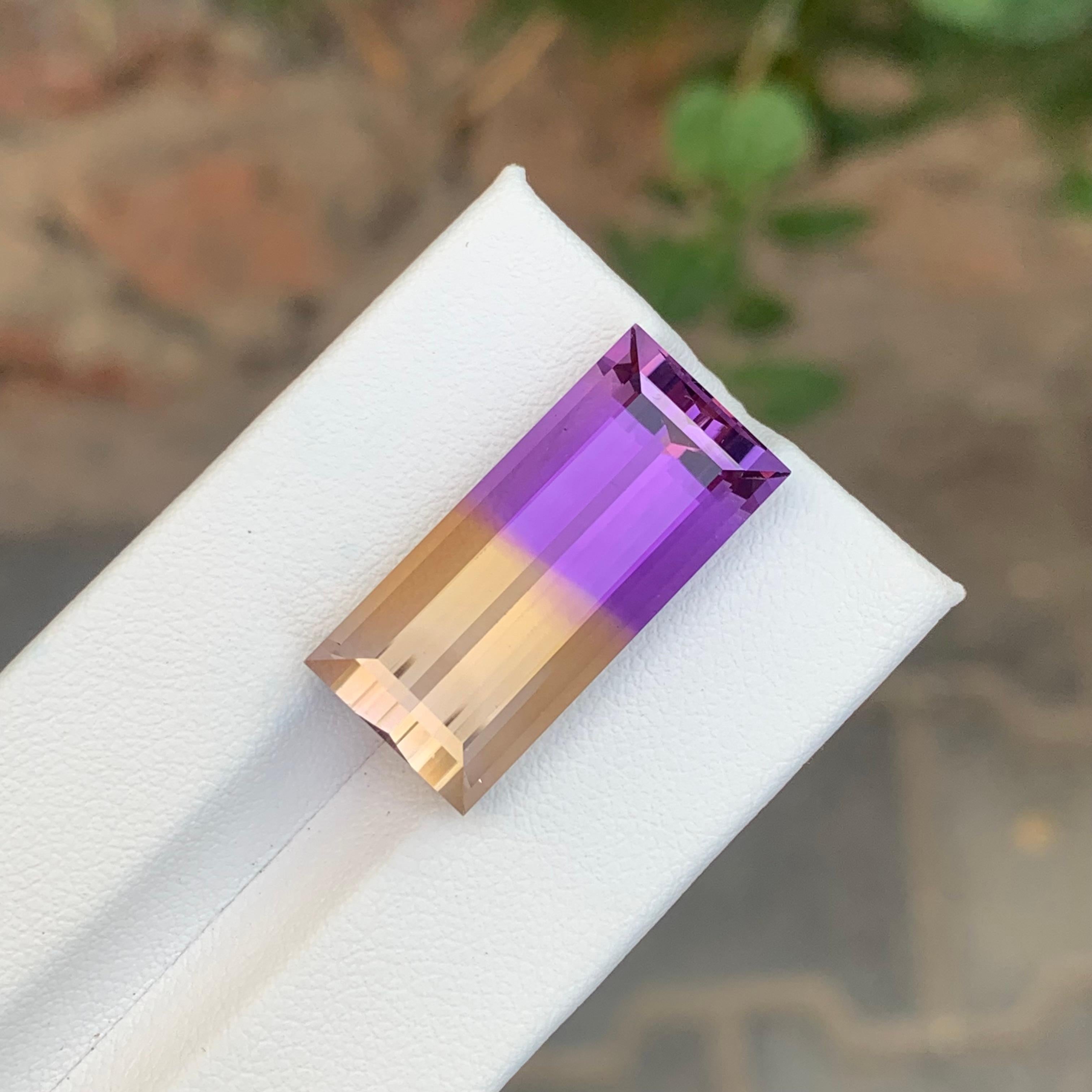 21.75 Carat Natural Loose Ametrine Long Emerald Shape Gemstone im Angebot 4