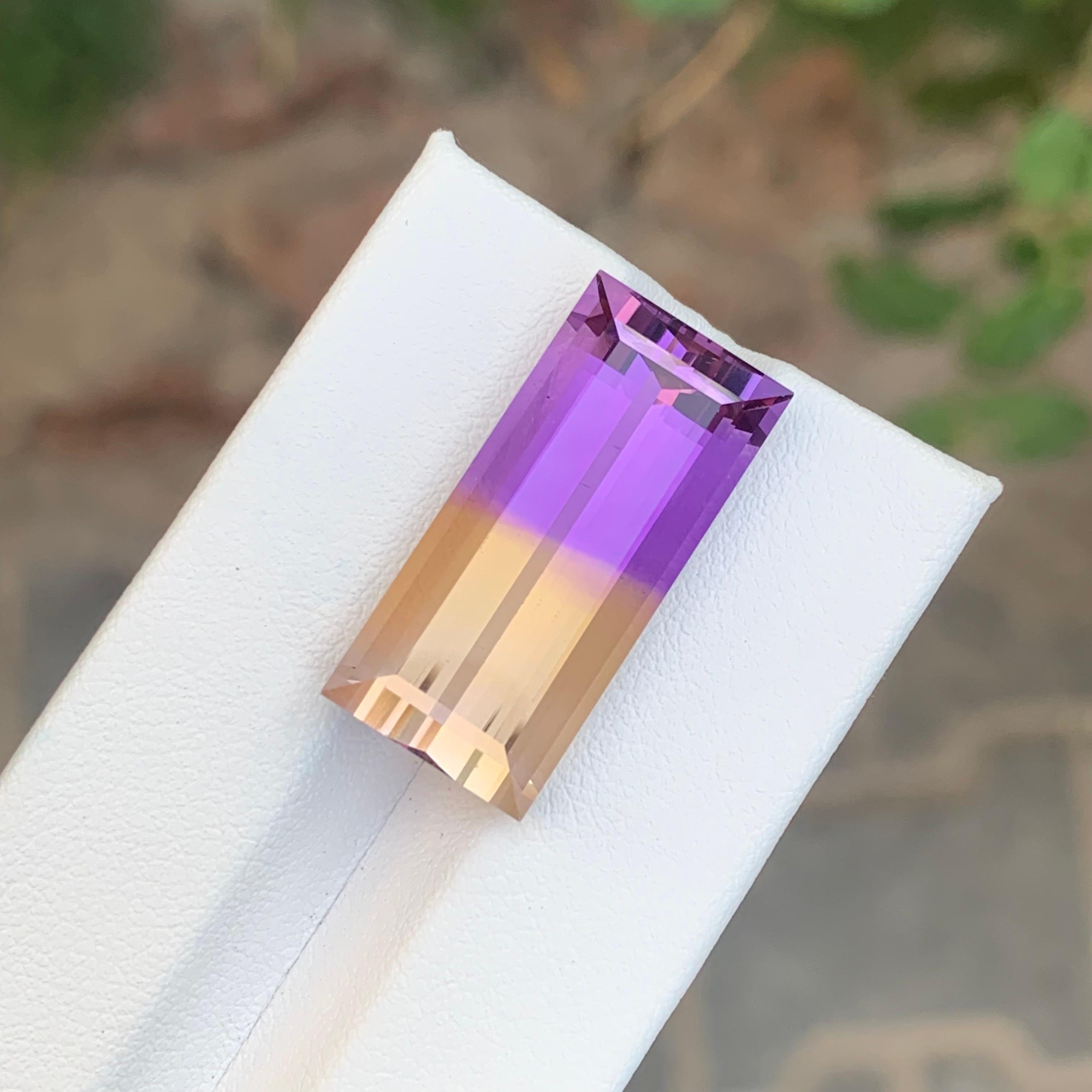 21.75 Carat Natural Loose Ametrine Long Emerald Shape Gemstone (Arts and Crafts) im Angebot