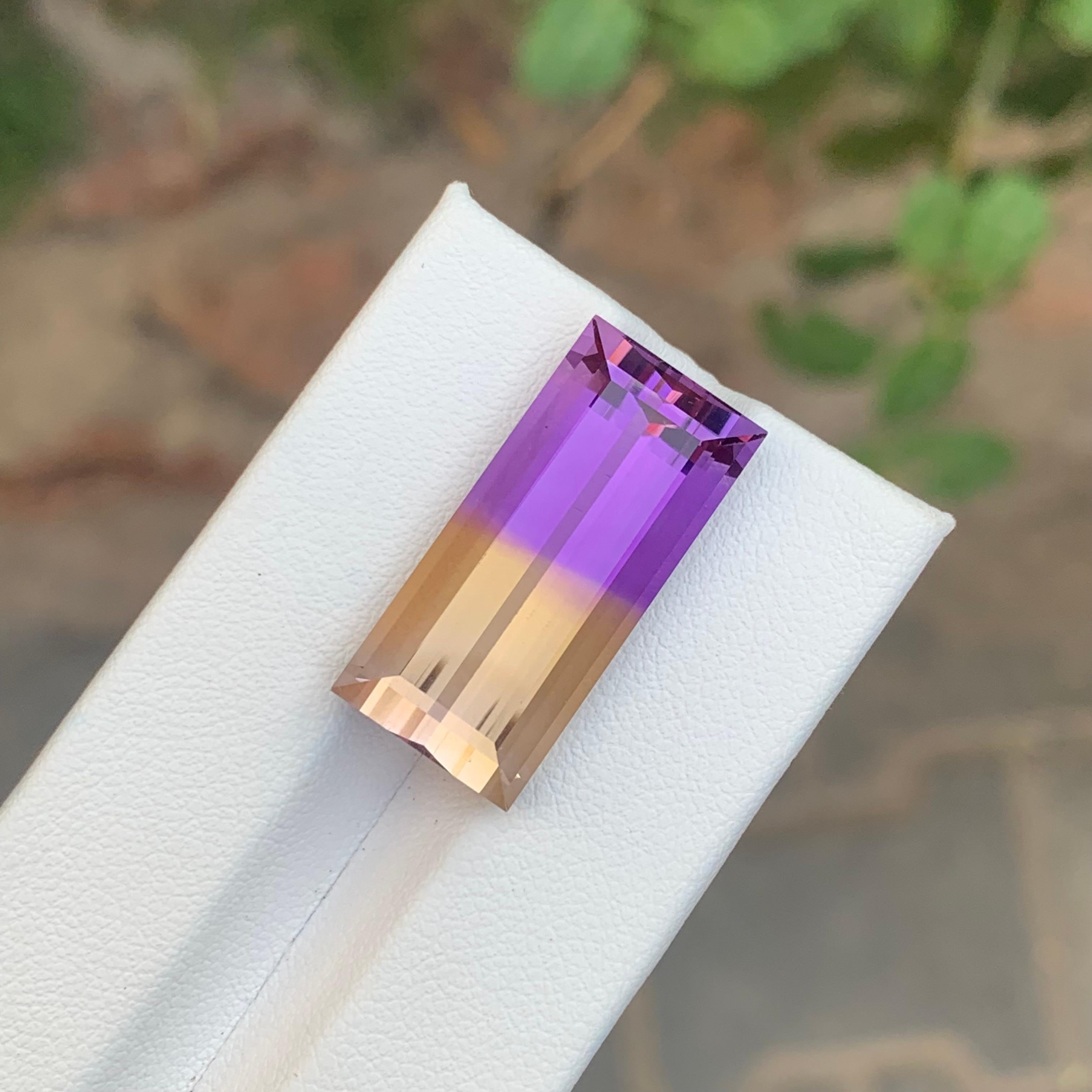 21.75 Carat Natural Loose Ametrine Long Emerald Shape Gemstone (Smaragdschliff) im Angebot