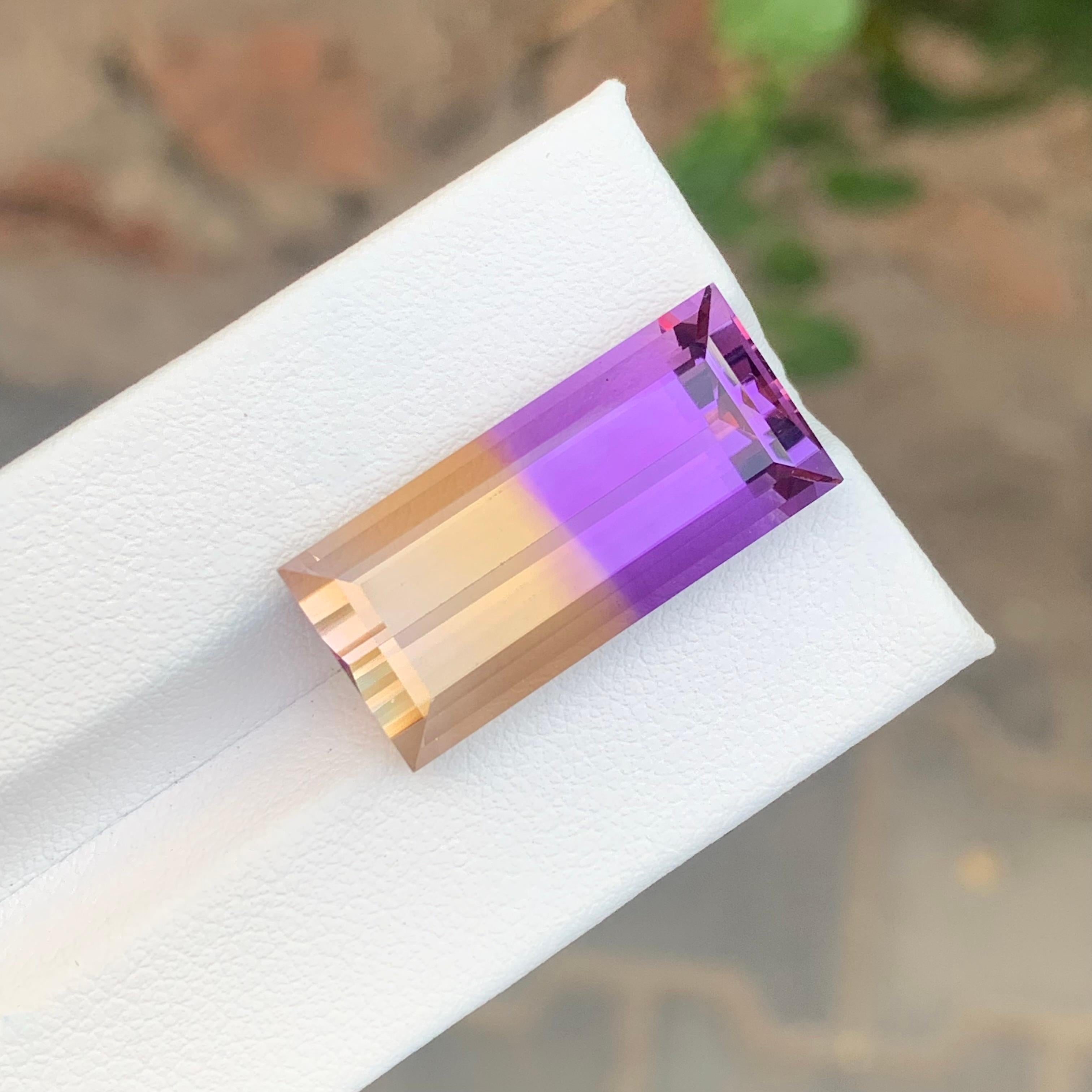 21.75 Carat Natural Loose Ametrine Long Emerald Shape Gemstone für Damen oder Herren im Angebot