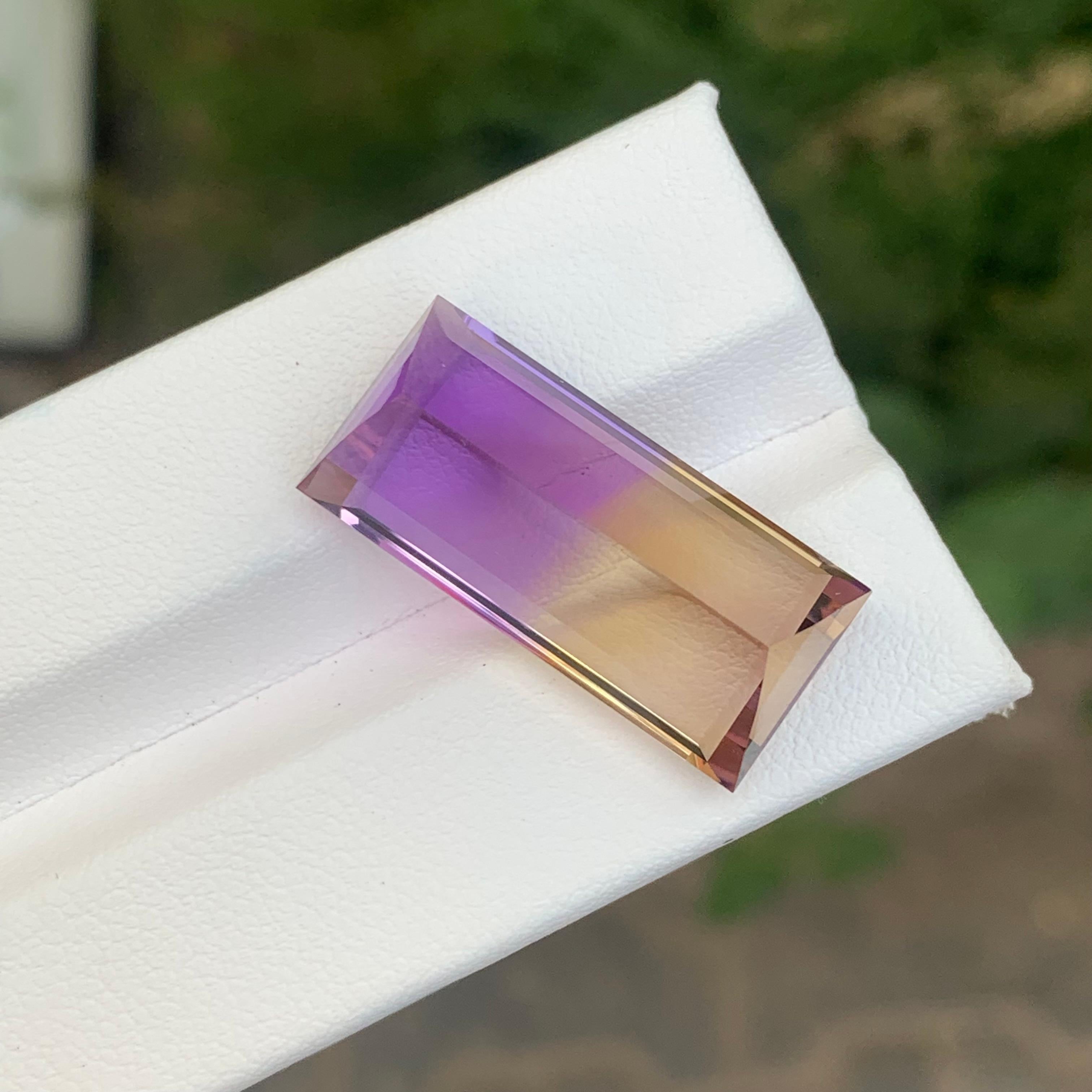 21.75 Carat Natural Loose Ametrine Long Emerald Shape Gemstone im Angebot 3