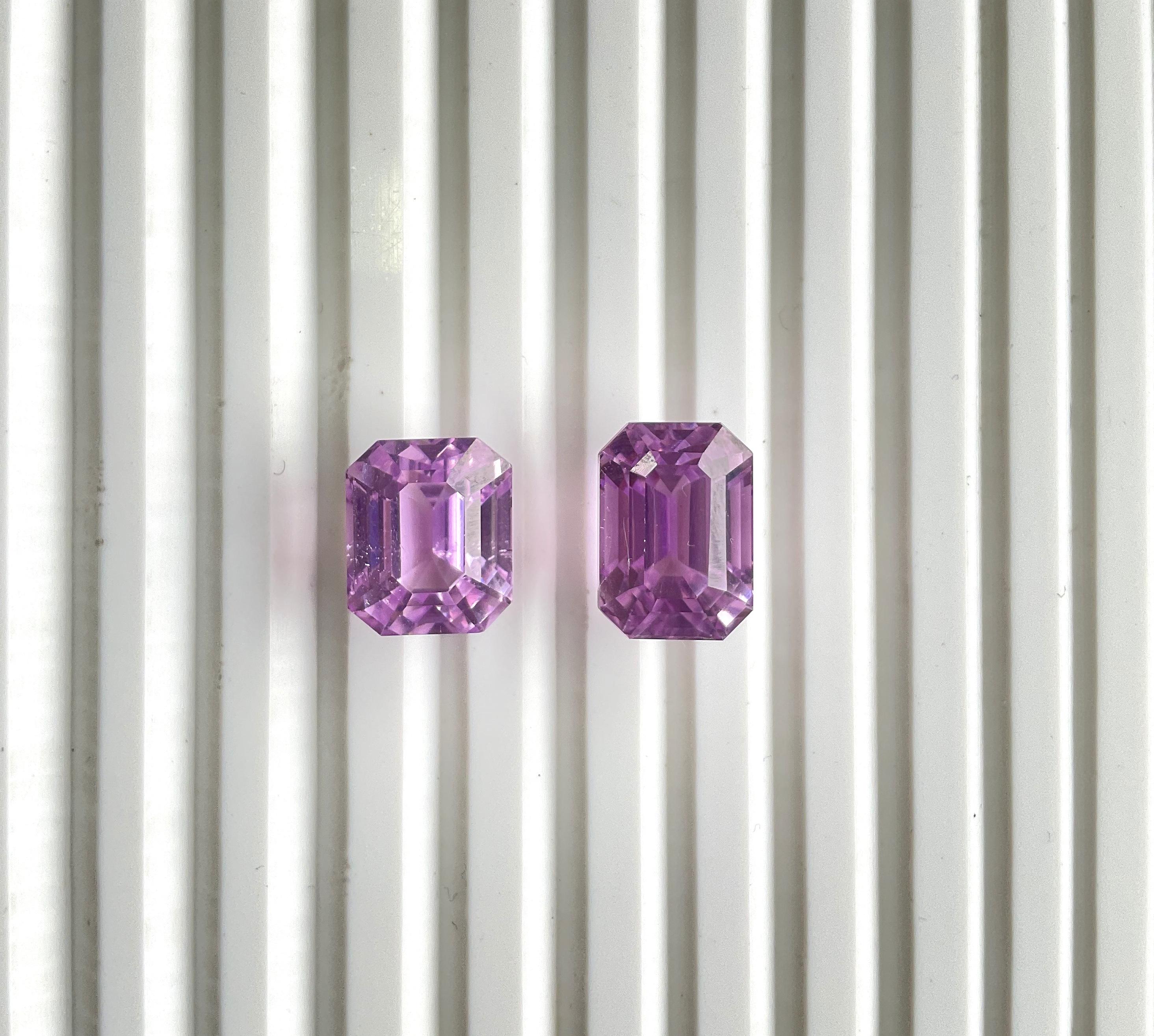Art Deco 21.76 Carats Pink Kunzite Octagon  Natural Cut Stones For Fine Gem Jewellery For Sale