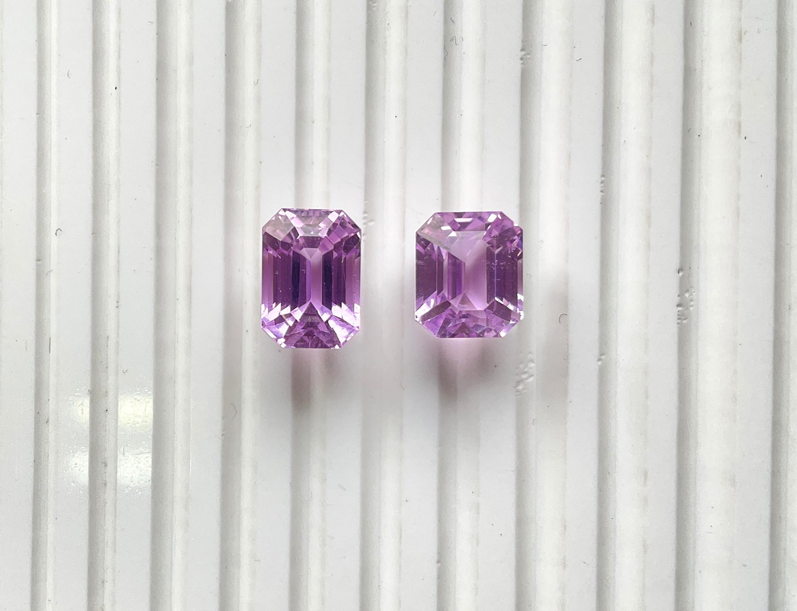 Octagon Cut 21.76 Carats Pink Kunzite Octagon  Natural Cut Stones For Fine Gem Jewellery For Sale