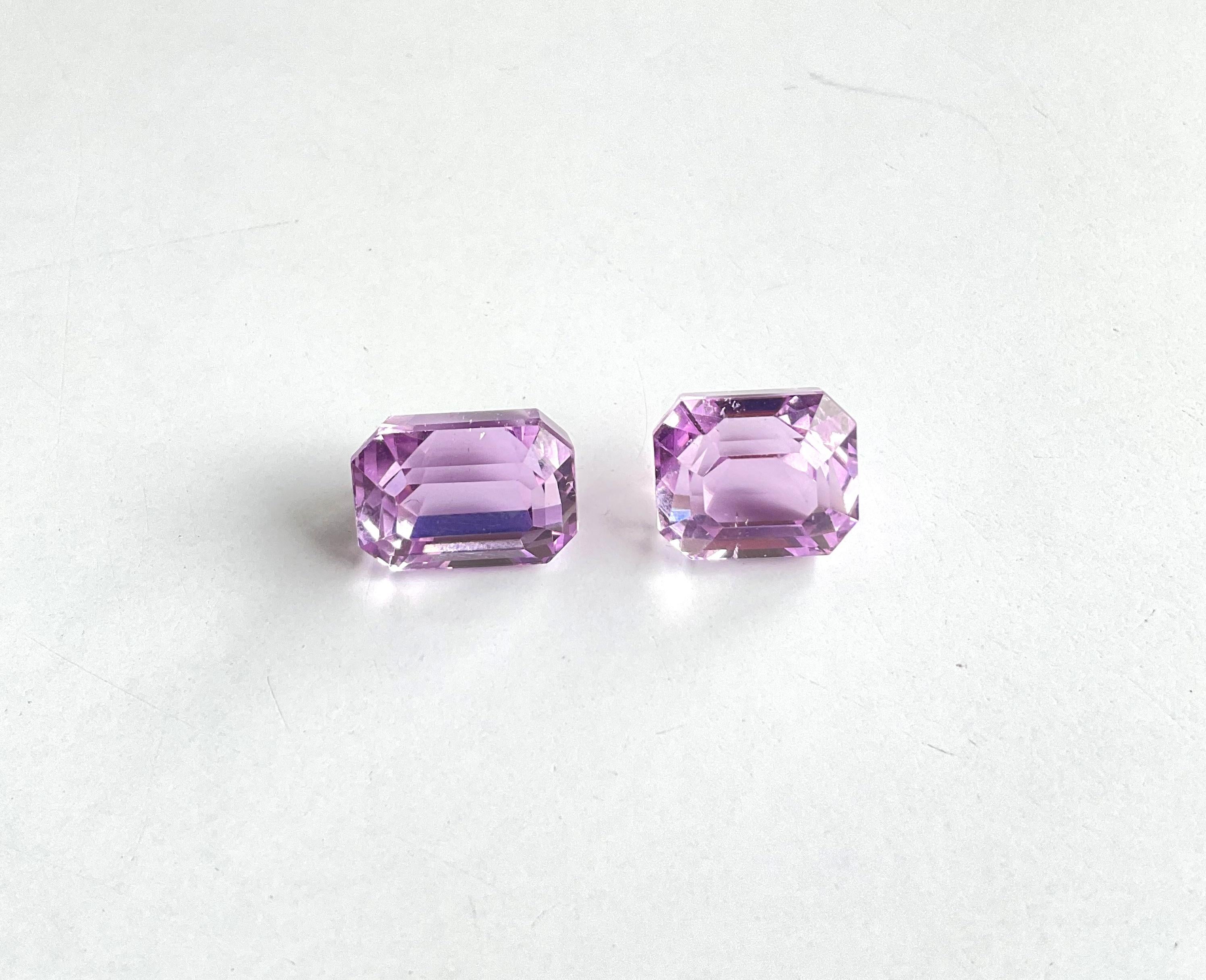 21.76 Carats Pink Kunzite Octagon  Natural Cut Stones For Fine Gem Jewellery For Sale 1