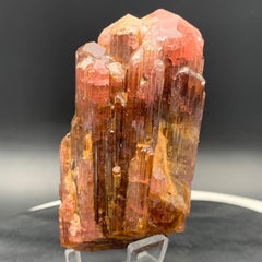 217,77g Seltener rosa brauner Turmalinkristall Natürliche zweifarbige Probe