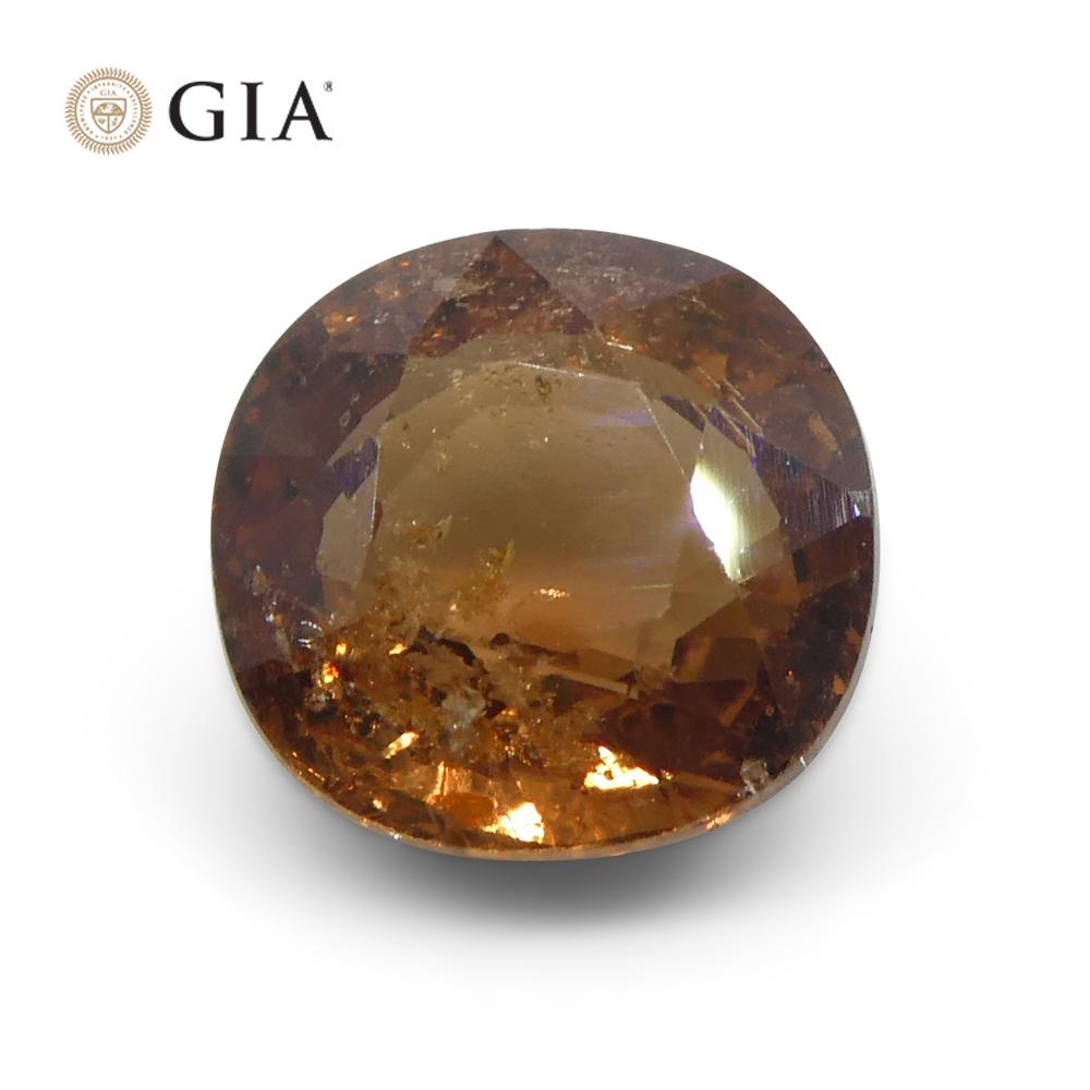 2.17ct Cushion Brownish Pinkish Orange Sapphire GIA Certified Madagascar Unheate In New Condition For Sale In Toronto, Ontario