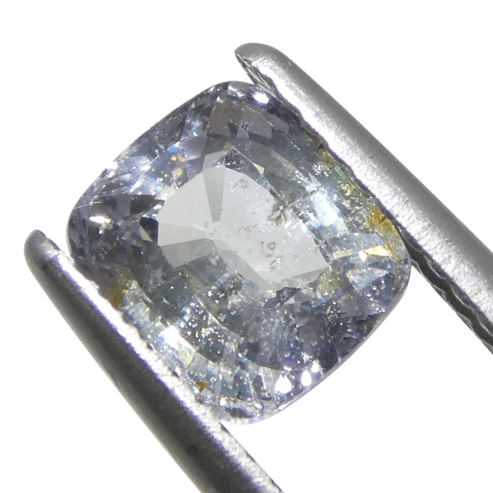 2.17ct Cushion Icy Blue Sapphire from Tanzania Unheated For Sale 4