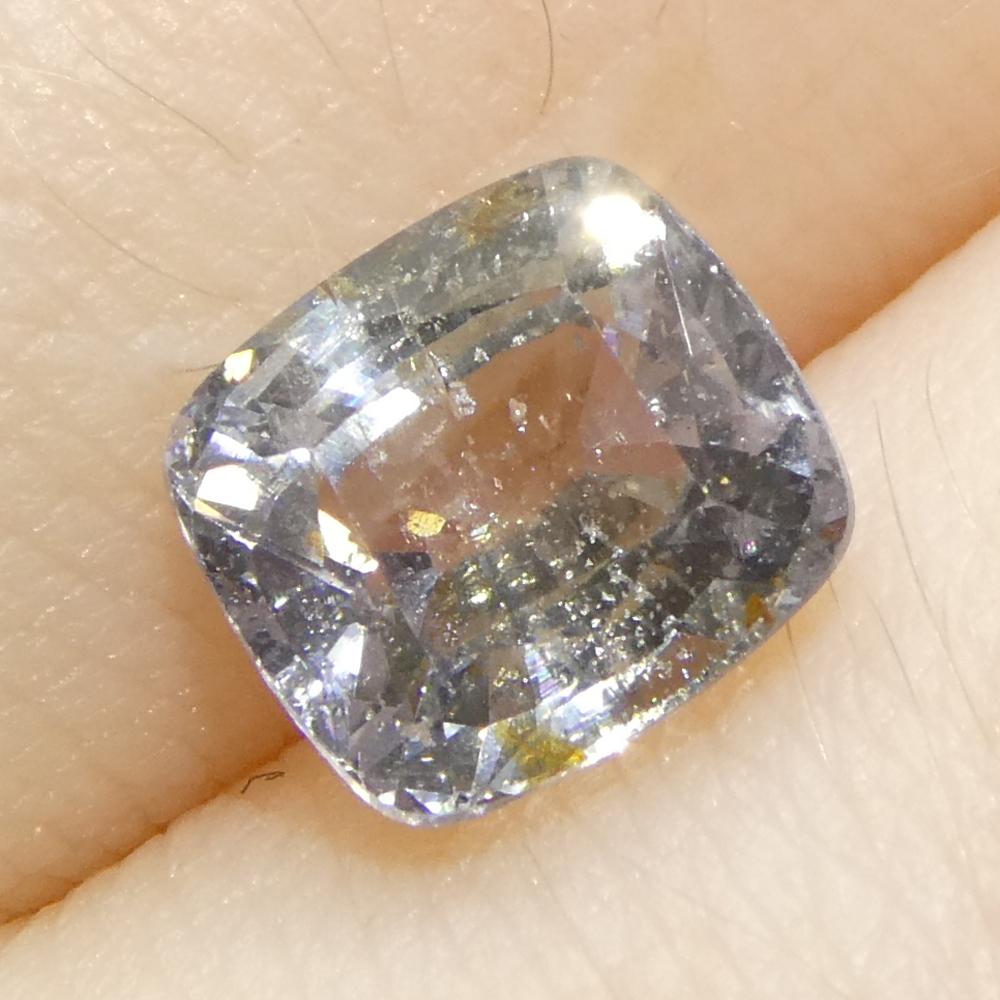 2.17ct Cushion Icy Blue Sapphire from Tanzania Unheated For Sale 5