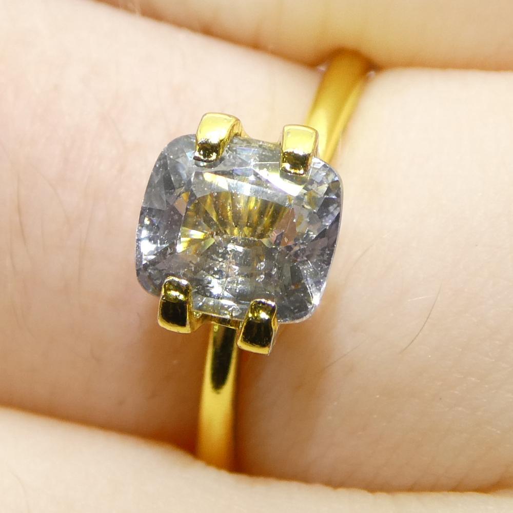 2.17ct Cushion Icy Blue Sapphire from Tanzania Unheated For Sale 7