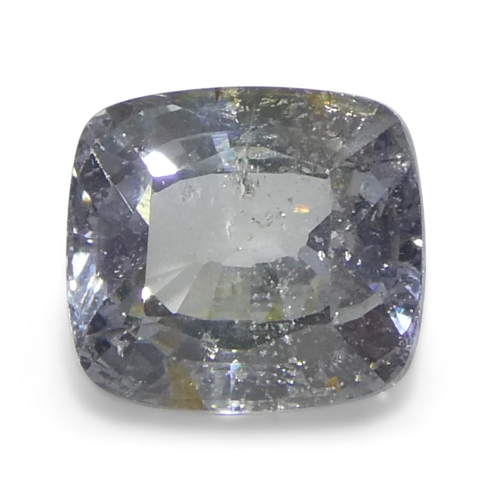 Brilliant Cut 2.17ct Cushion Icy Blue Sapphire from Tanzania Unheated For Sale