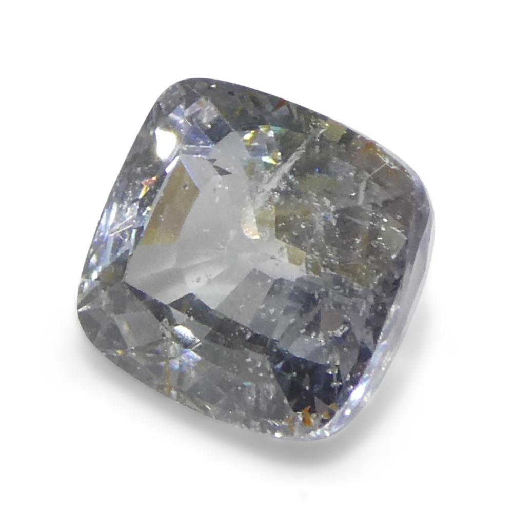 Women's or Men's 2.17ct Cushion Icy Blue Sapphire from Tanzania Unheated For Sale
