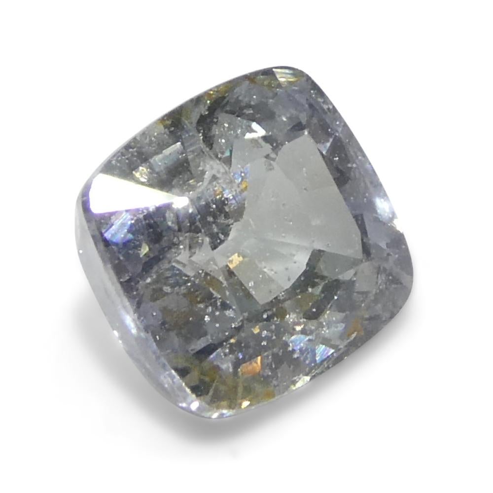 2.17ct Cushion Icy Blue Sapphire from Tanzania Unheated For Sale 1