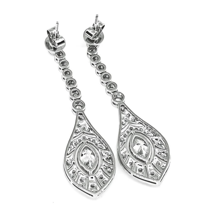 2.17ct Diamond Dangling Earrings In Good Condition For Sale In New York, NY