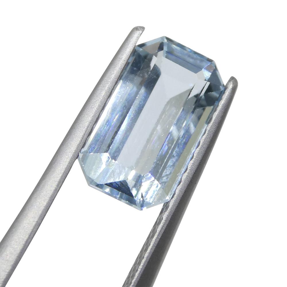2.17ct Emerald Cut Blue Aquamarine from Brazil In New Condition For Sale In Toronto, Ontario