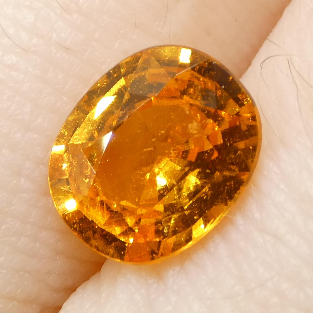 Granate Fanta Naranja Mandarina Oval de Namibia de 2,17ct en venta 6