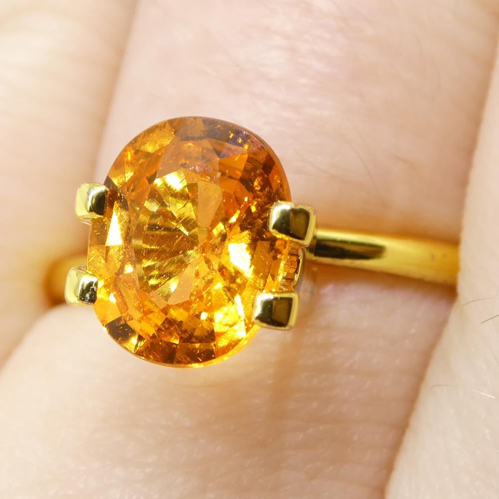Granate Fanta Naranja Mandarina Oval de Namibia de 2,17ct Corte brillante en venta