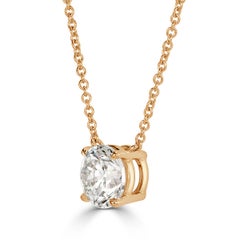 2.17ct Round Brilliant Cut Diamond Pendant in 18k Yellow Gold