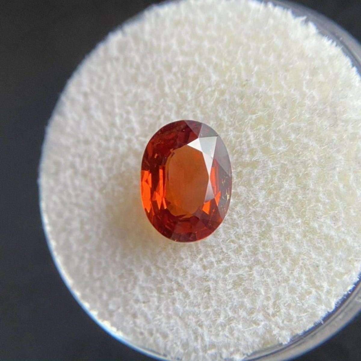2.17ct Vivid Orange Red Spessartine Garnet Oval Cut Loose Gem 9 x 7mm Jewel

Natural Spessartine Garnet Loose Gemstone 
2.17 Carat with a beautiful reddish orange colour and good clarity. Some small natural inclusions visible when looking closely,