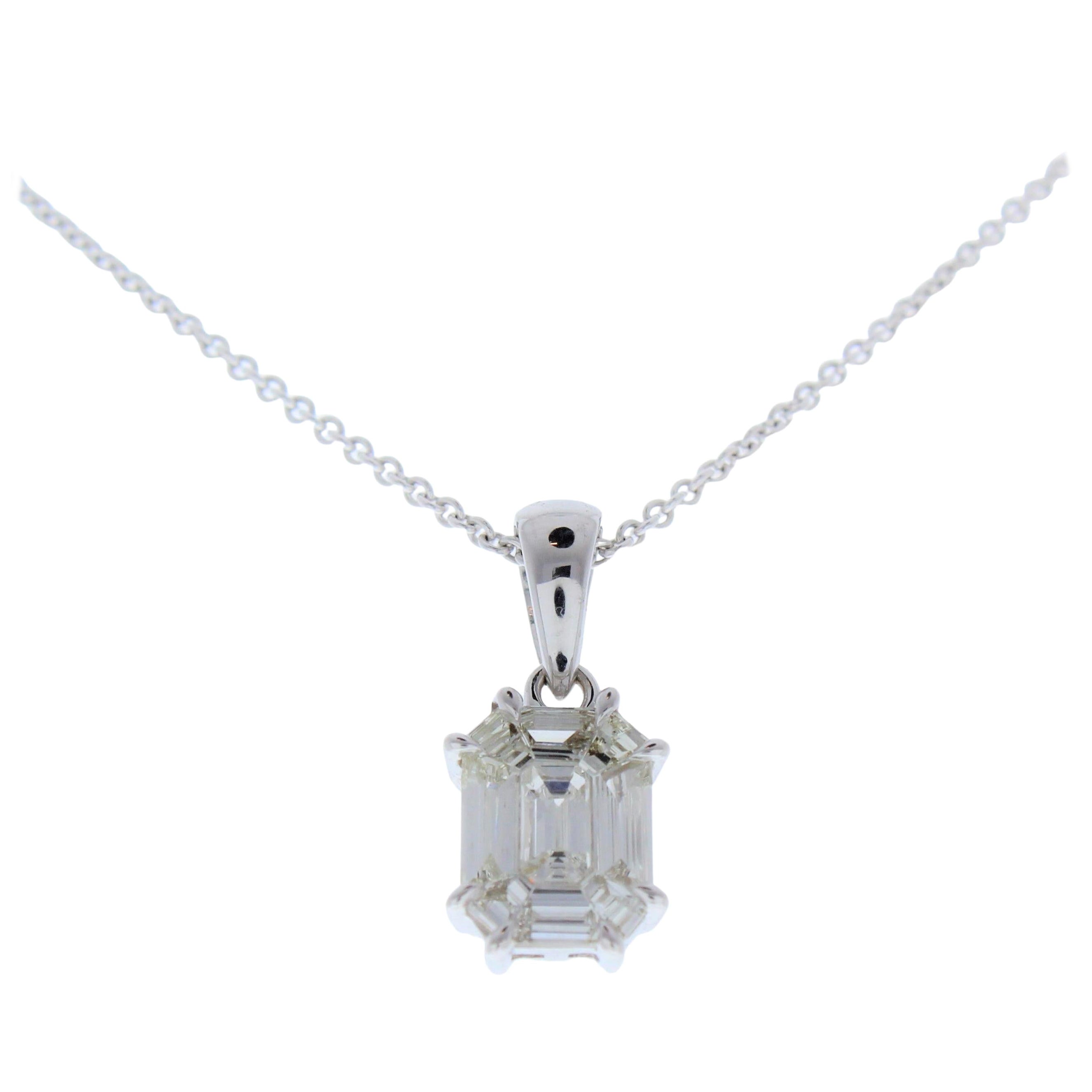 Colgante de diamantes talla mixta de 2,17 TQW en oro blanco de 18 quilates