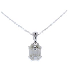 Pendentif en or blanc 18 carats avec diamant taille mixte 2.17CTW