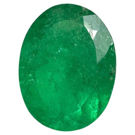 2.18 Carat 10.4x8.1 Rich Muzo Green Colombian Emerald - Oval Cut May Gem For Sale