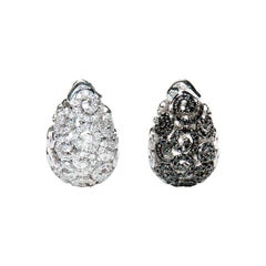 2.18 Carat Black And White Diamond Reversible Drop Earrings Natalie Barney