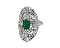 Spectra Fine Jewelry GRS Certified 2.18 Carat Colombian Emerald Diamond Ring