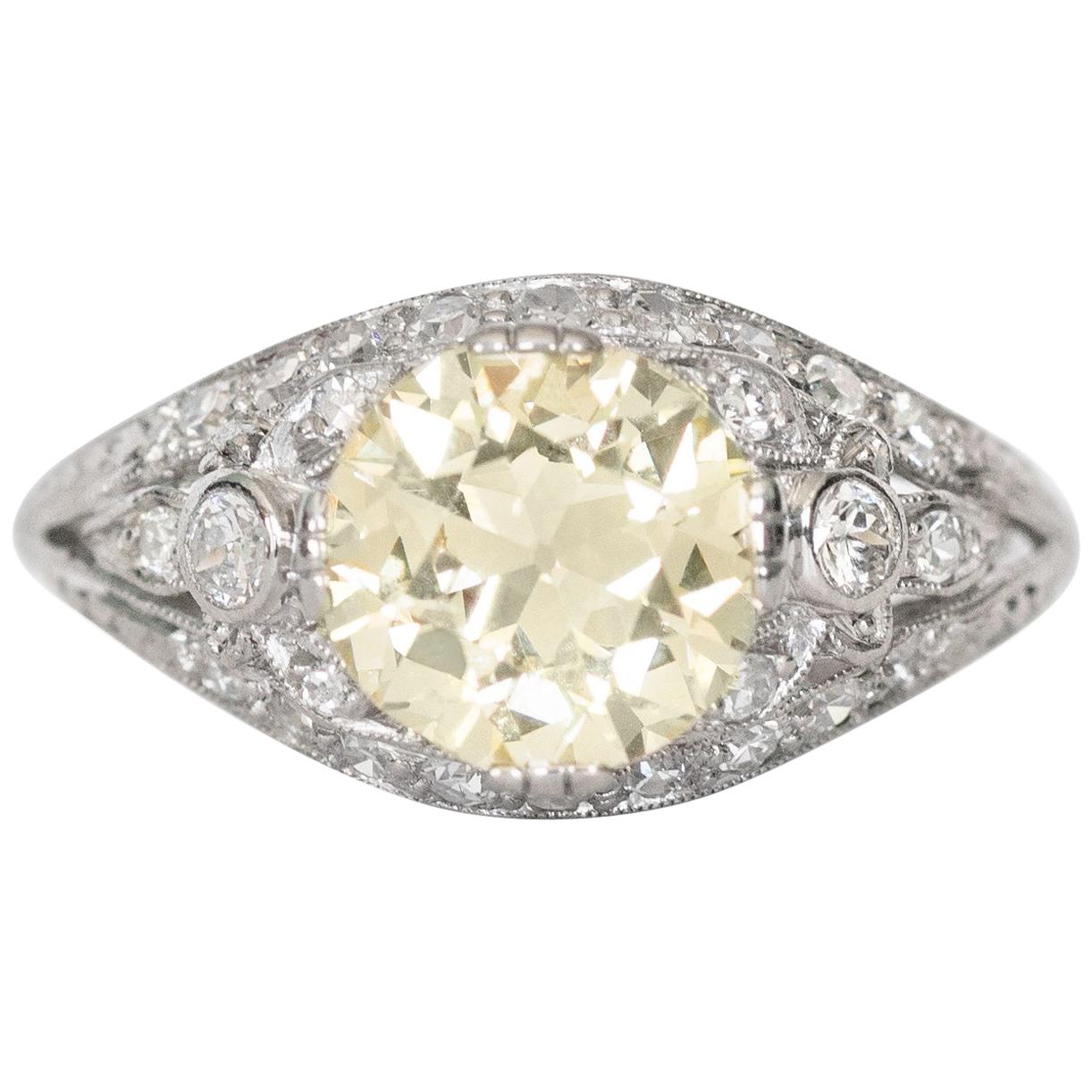 2.18 Carat Diamond Platinum Engagement Ring