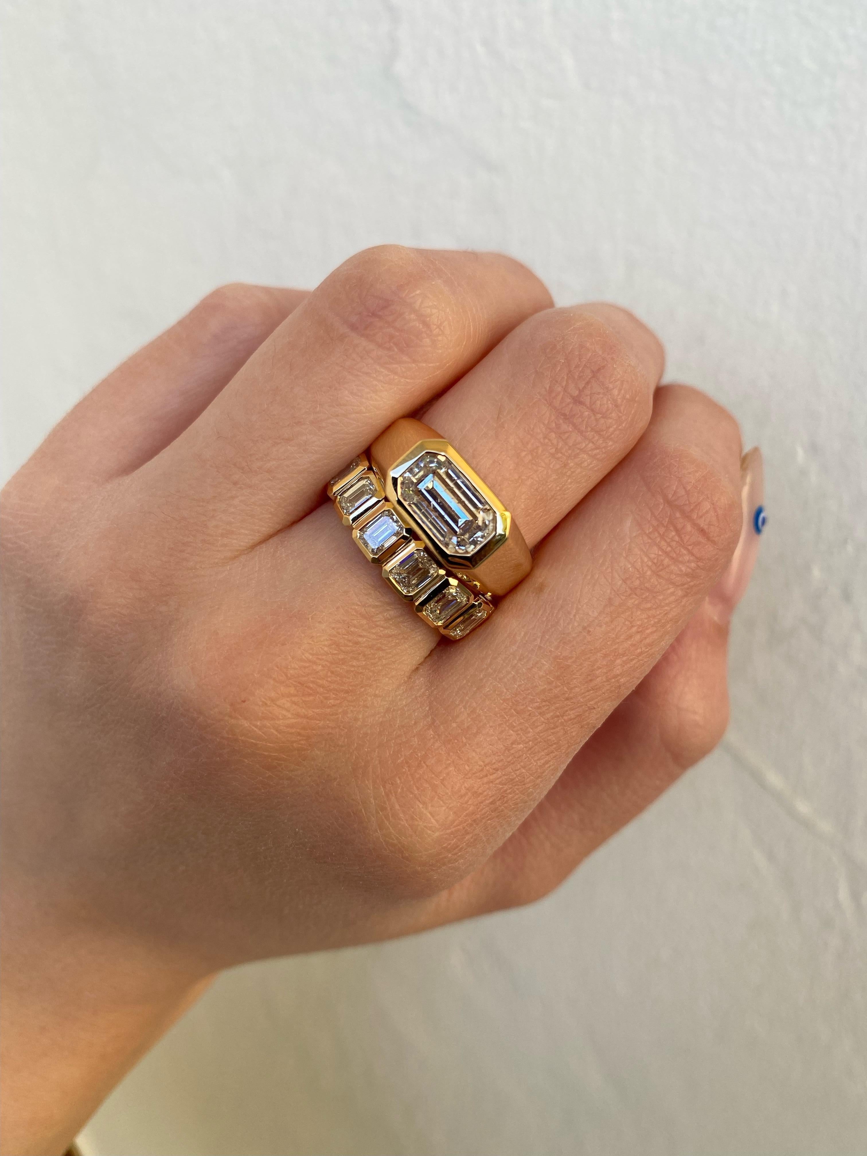 mens emerald cut diamond ring