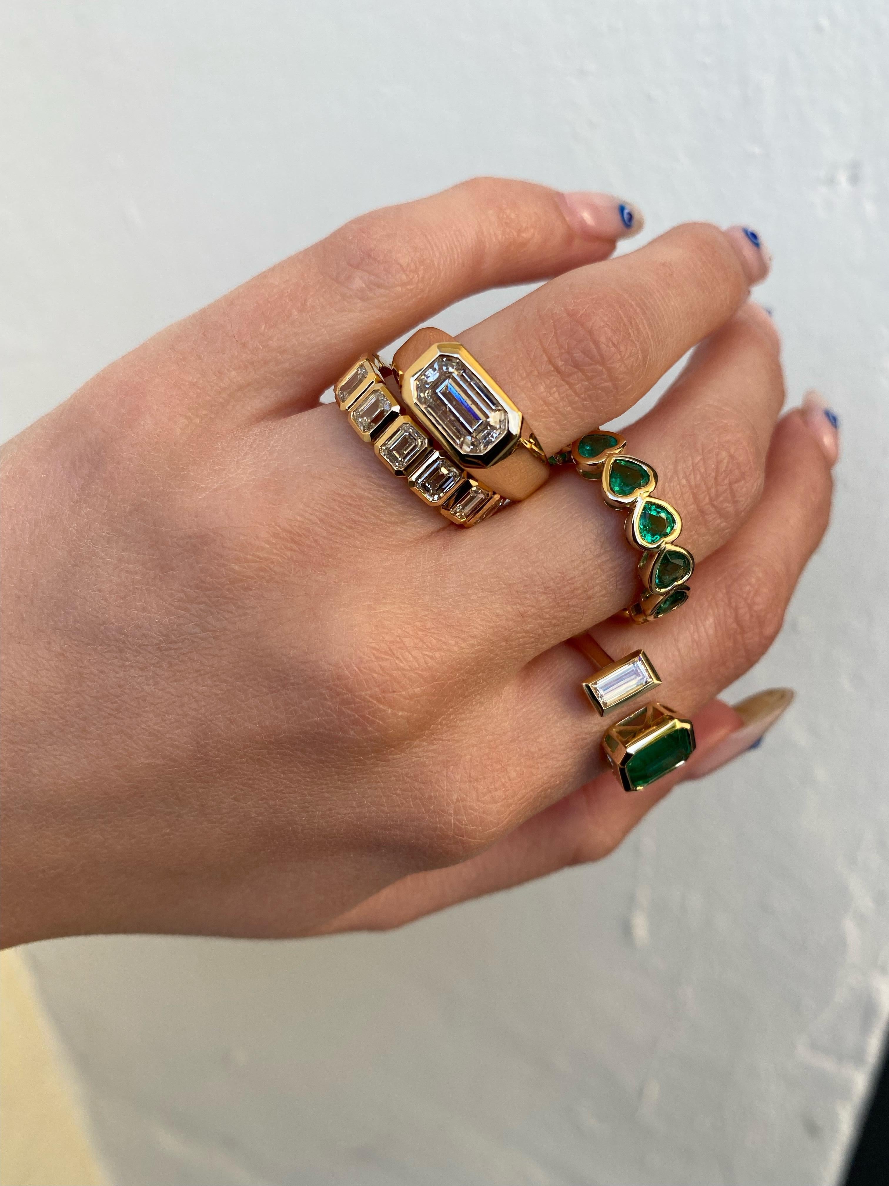2.18 Carat Emerald Cut Diamond Ring In New Condition In Calabasas, CA