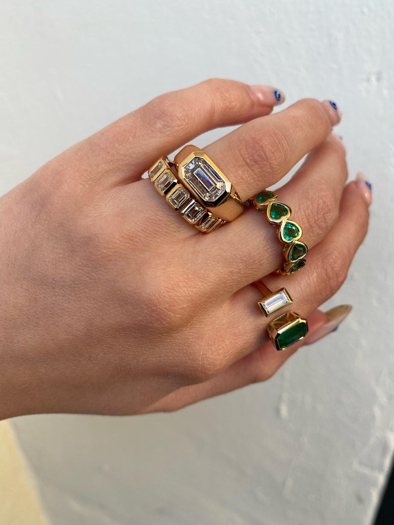 2.18 Carat Emerald Cut Diamond Ring For Sale 1