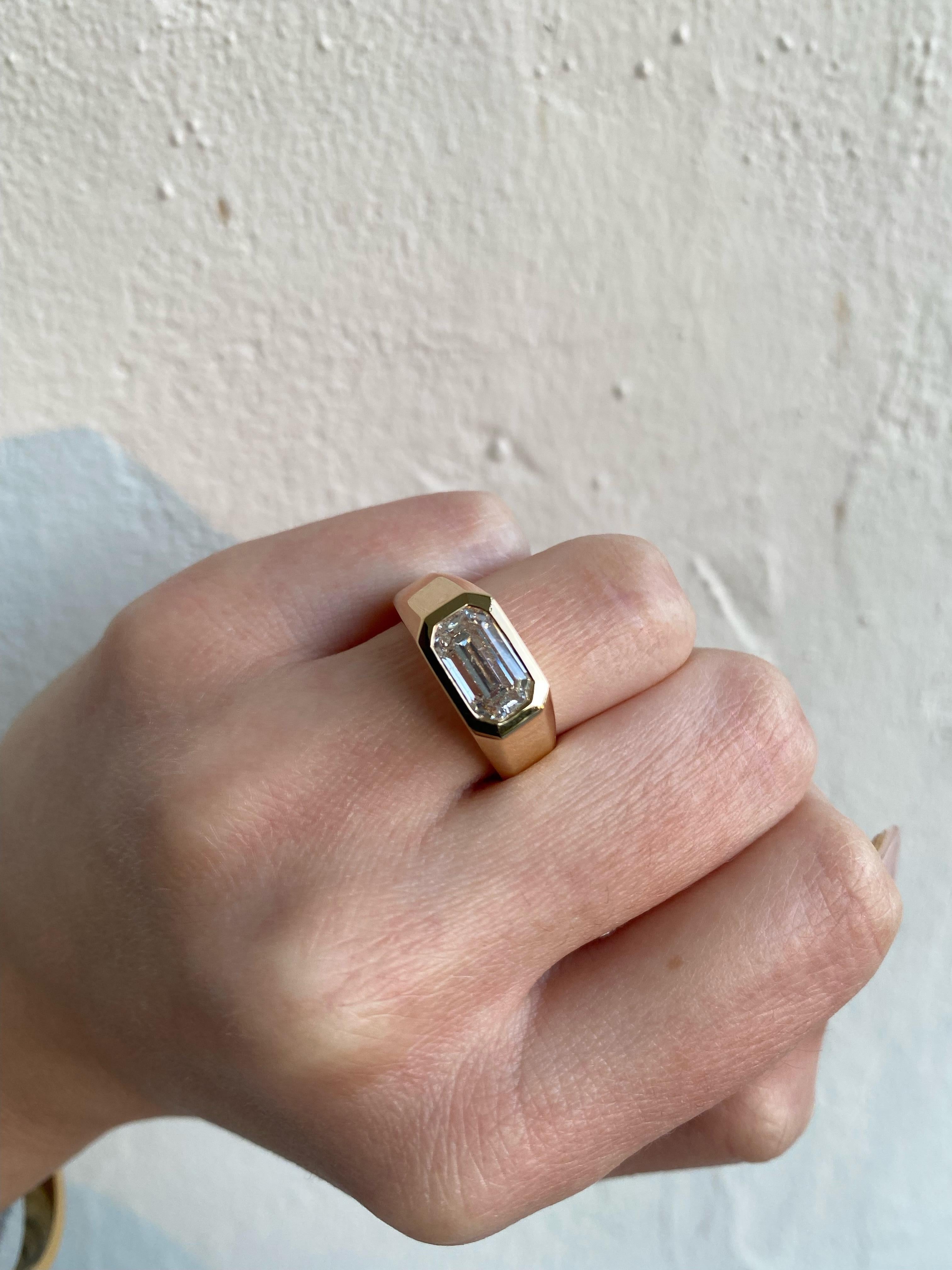 Women's 2.18 Carat Emerald Cut Diamond Ring