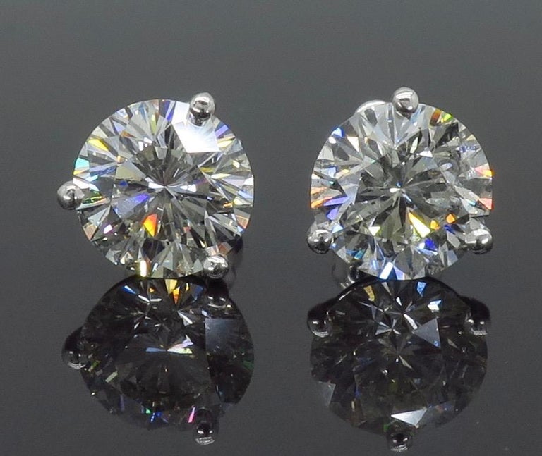 2.18 Carat Leo Diamond Stud Earrings at 1stDibs leo diamond earrings