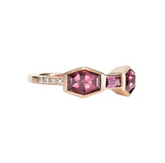 Sunita Nahata Rhodolite 2.18ct. Fancy Ring in 14Karat Rose Gold with Diamond.