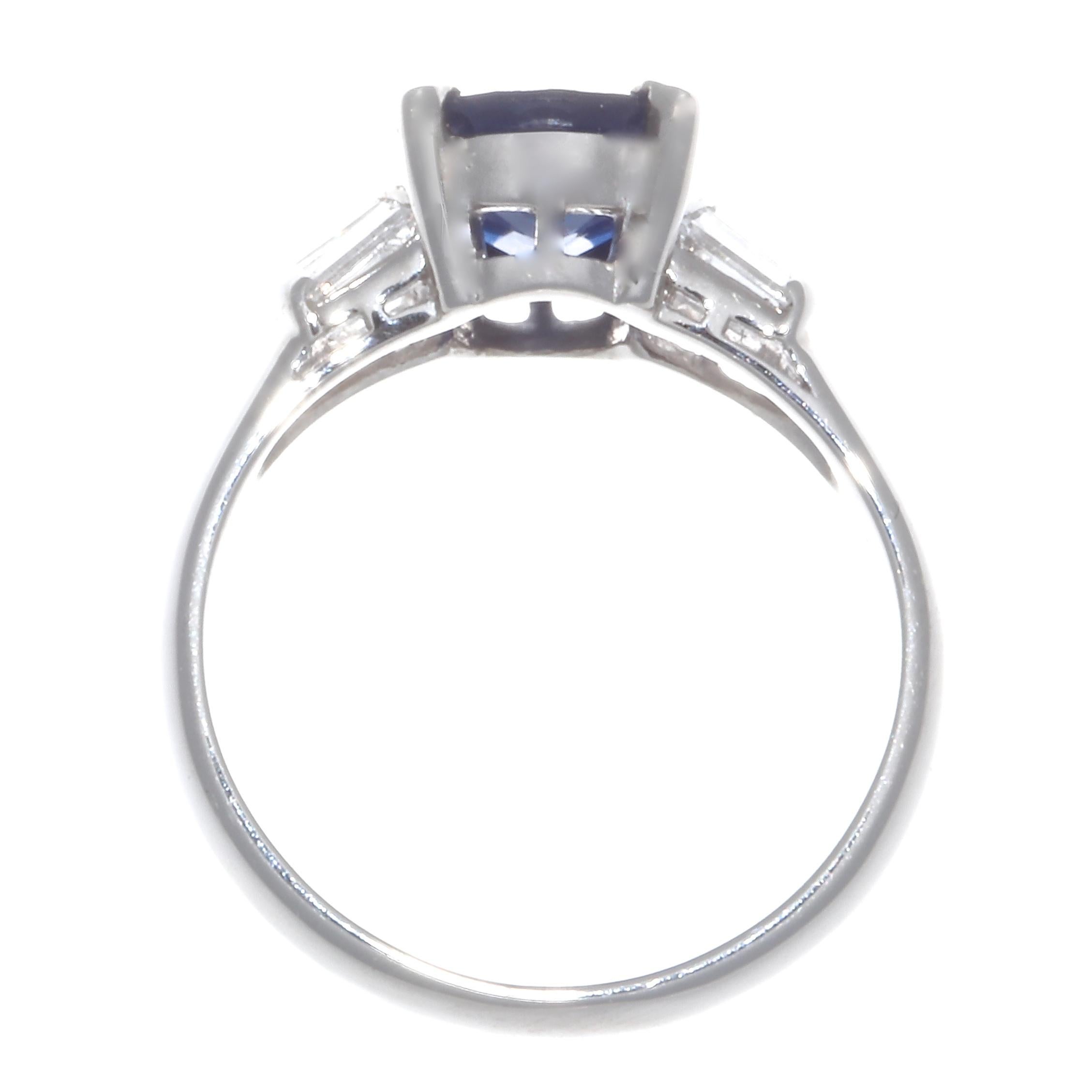 2.18 Carat Sapphire Diamond Platinum Ring 1
