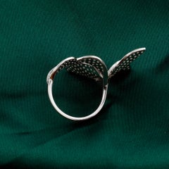 2.18 Carat SI Clarity Hi Color Diamond Butterfly Design Ring 18 Karat White Gold