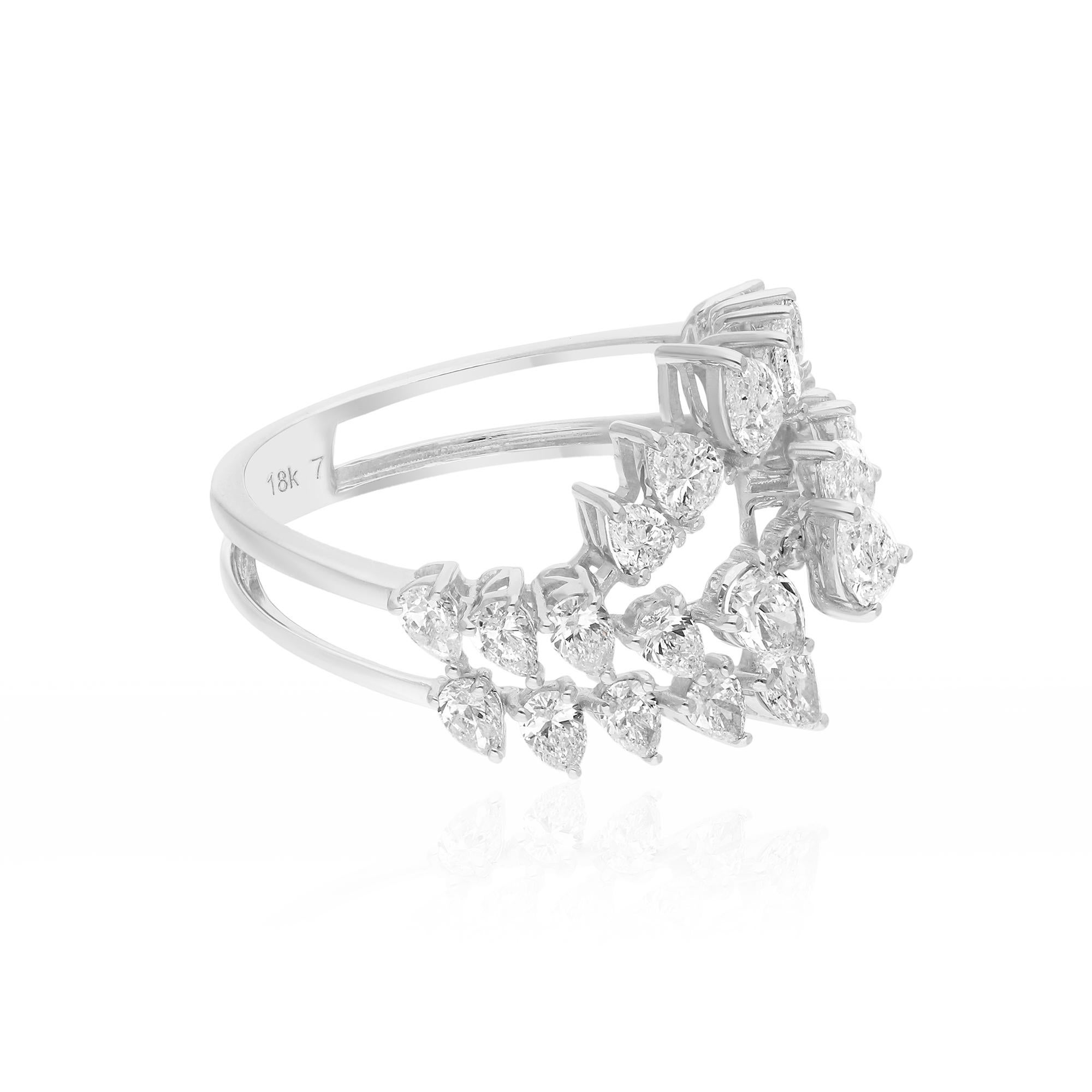 Cast from 14-karat gold, these exquisite ring is handset with 2.18 carats of sparkling diamonds.

The ring is a size 7 US and may be resized to larger or smaller upon request. FOLLOW SPECTRUM JEWELS storefront to view the latest collection &