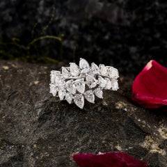 2.18 Carat SI Clarity HI Color Pear Diamond Cocktail Ring 18 Karat White Gold