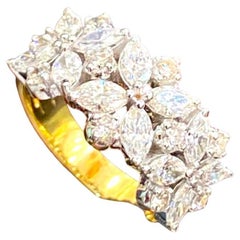 2,18 Quilates Marquesa Forma Redonda Diamantes Naturales Anillo de Oro