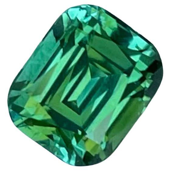 2.18 Carats Mint Green Tourmaline Stone Cushion Cut Natural Afghan Gemstone For Sale