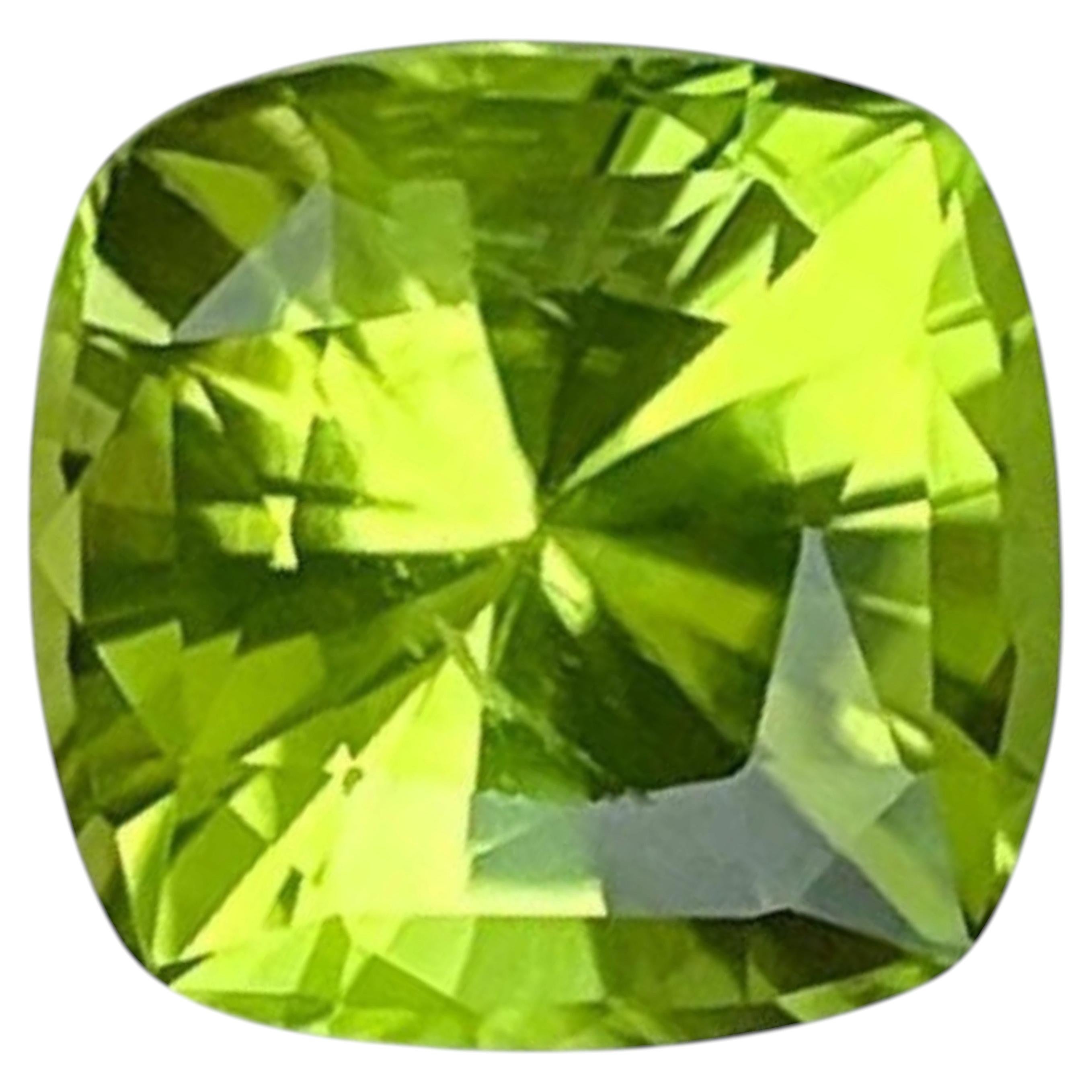 2.18 Carats Peridot Stone Custom Precision Cut Natural Pakistani Gemstone For Sale