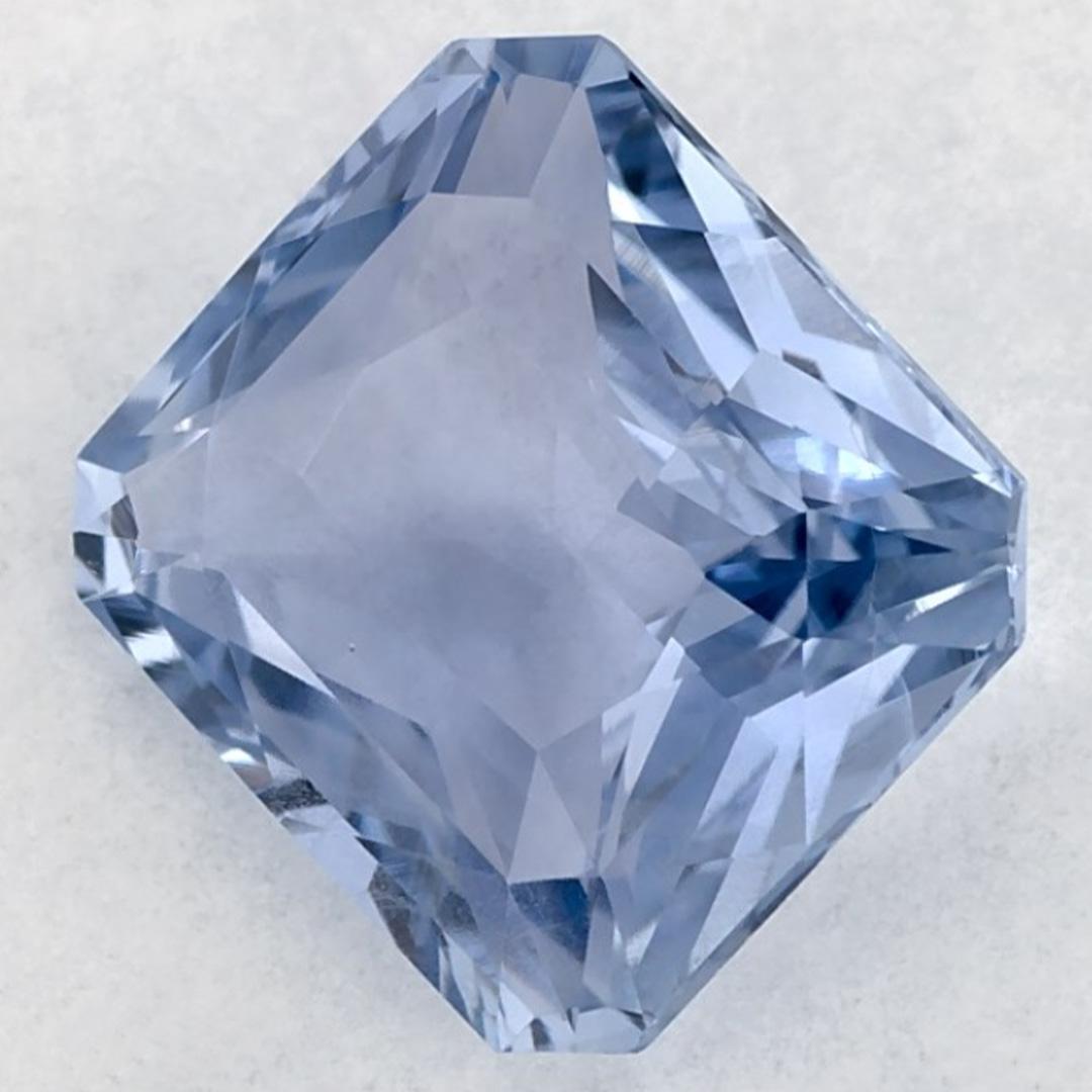Taille radiant 2.18 Ct Blue Sapphire Radiant Certified Loose Gemstone (pierre précieuse en vrac) en vente