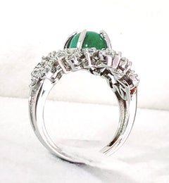 2.18 ct Cabochon Emerald Ring